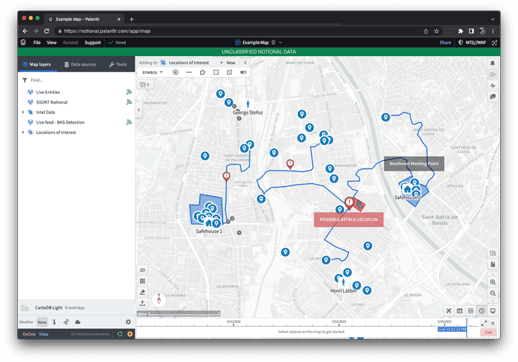 Palantir website preview